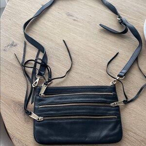 Rebecca Minkoff Black Crossbody Bag with Gold Zippers